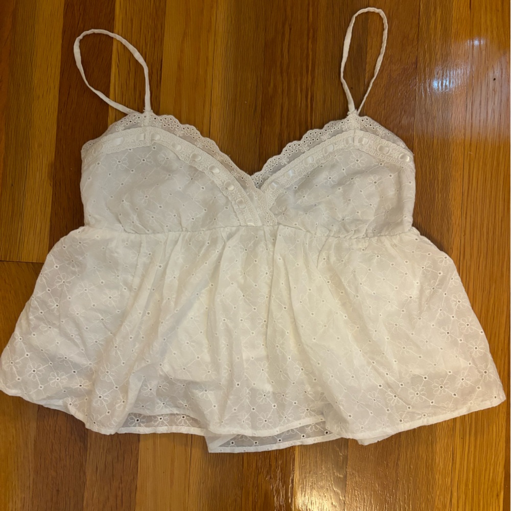All in Favor White Eyelet Top